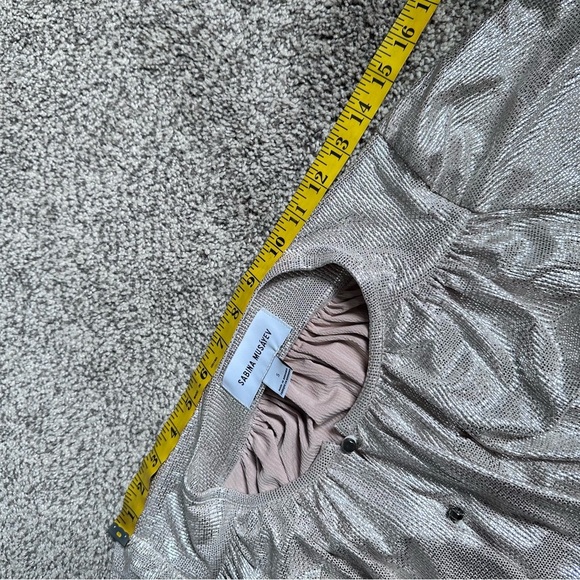 Sabina Musayev Shimmering Gold Metallic Mini Dress Small Short Sleeves Wedding - Picture 10 of 15